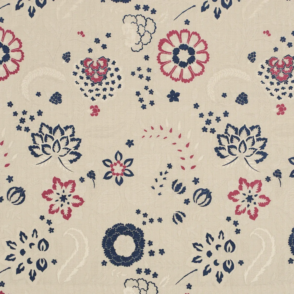 ALESSIA FLORAL fabric PARCHMENT color by Schumacher