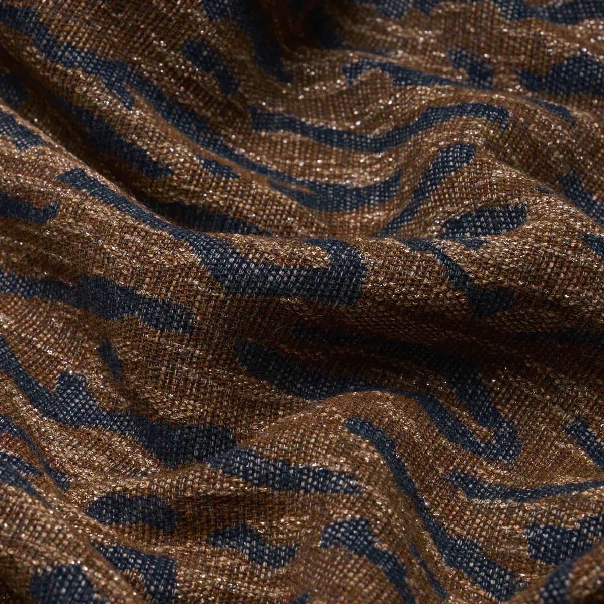 ALTAMIRA Fabric – NAVY/BROWN | Schumacher | Wallpaper Twins ALTAMIRA fabric NAVY/BROWN color by Schumacher