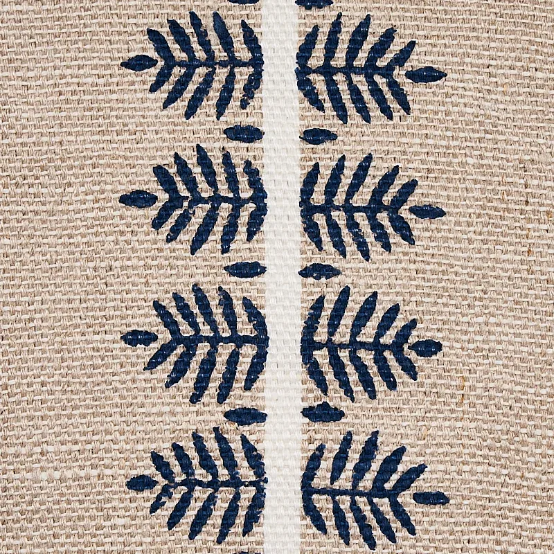 ALVA HAND BLOCK PRINT fabric BLUE color by Schumacher