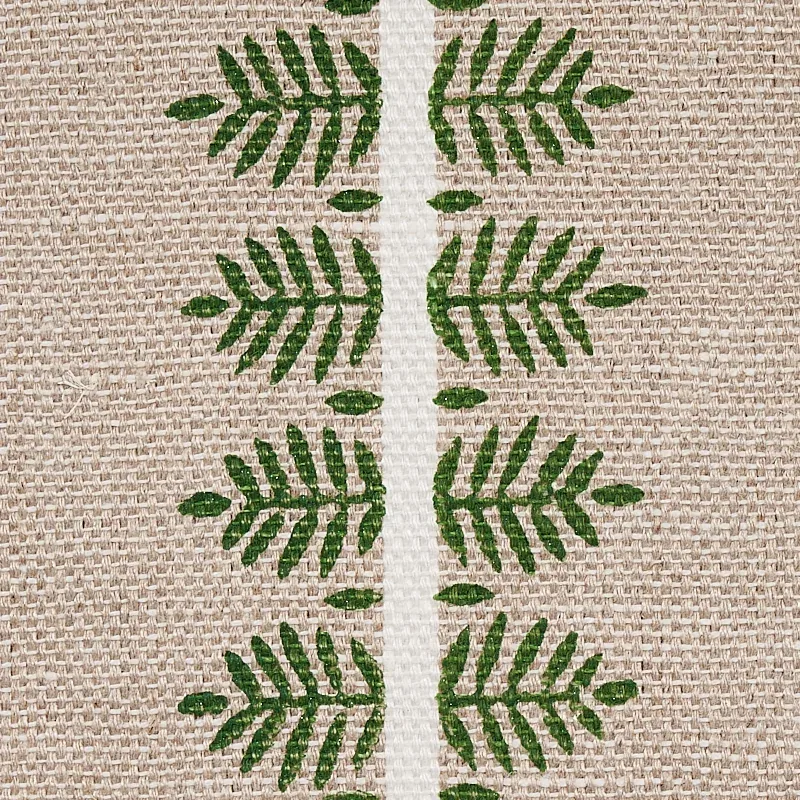 ALVA HAND BLOCK PRINT Fabric – GREEN | Schumacher | Wallpape ALVA HAND BLOCK PRINT fabric GREEN color by Schumacher