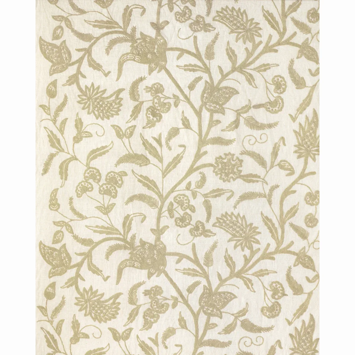 Amagansett Linen Crewel fabric ECRU color by Schumacher