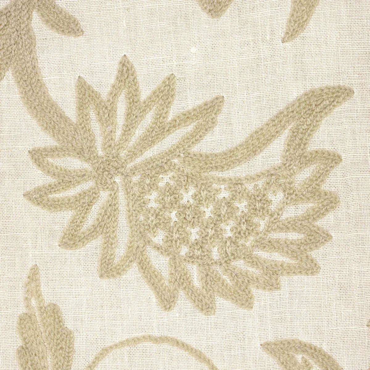 Amagansett Linen Crewel fabric ECRU color by Schumacher