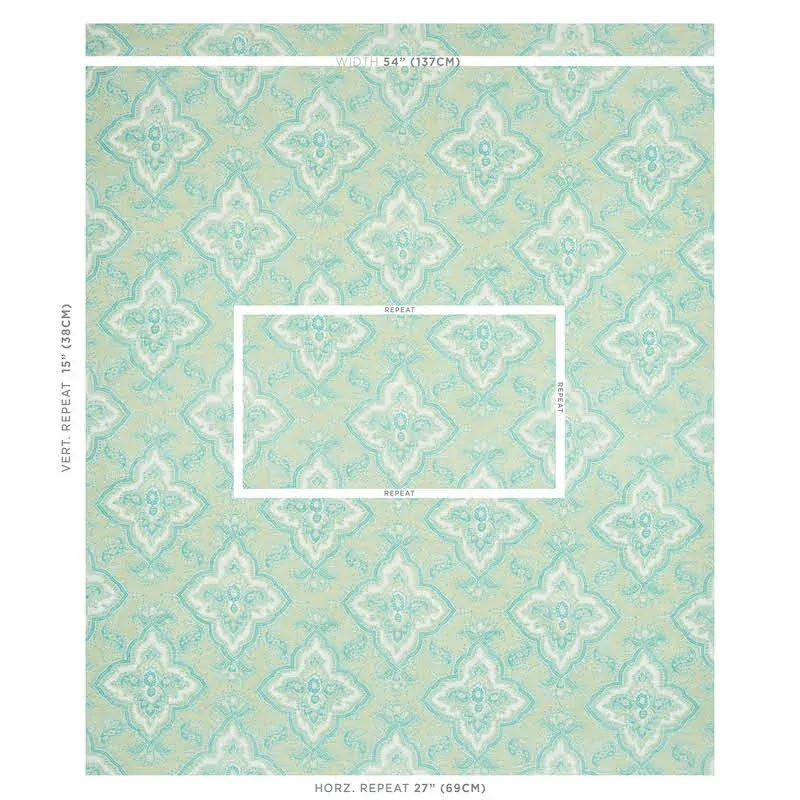 AMALIA MEDALLION HANDMADE PRINT Fabric – MINERAL | Schumache AMALIA MEDALLION HANDMADE PRINT fabric MINERAL color by Schumacher