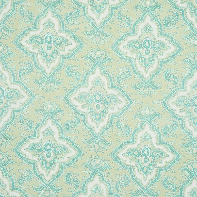 AMALIA MEDALLION HANDMADE PRINT fabric MINERAL color by Schumacher