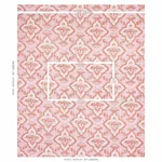 AMALIA MEDALLION HANDMADE PRINT Fabric – PINK | Schumacher | AMALIA MEDALLION HANDMADE PRINT fabric PINK color by Schumacher