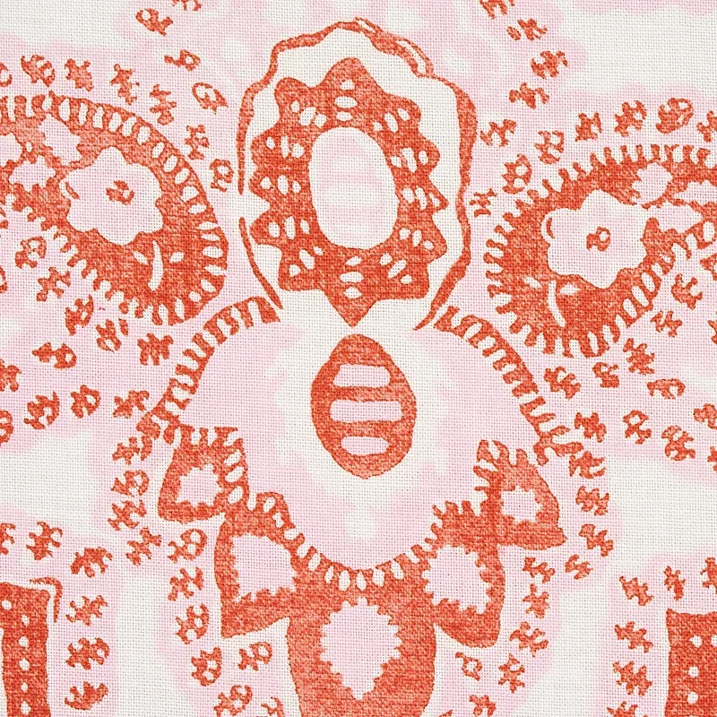 AMALIA MEDALLION HANDMADE PRINT Fabric – PINK | Schumacher | AMALIA MEDALLION HANDMADE PRINT fabric PINK color by Schumacher