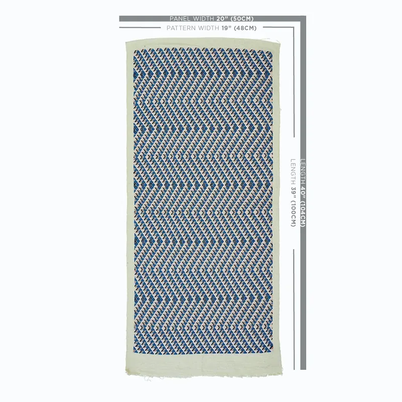 AMATES HAND WOVEN BROCADE fabric OCEAN color by Schumacher