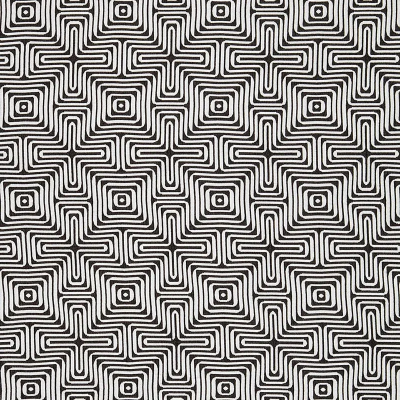 AMAZING MAZE INDOOR/OUTDOOR fabric KOHL color by Schumacher