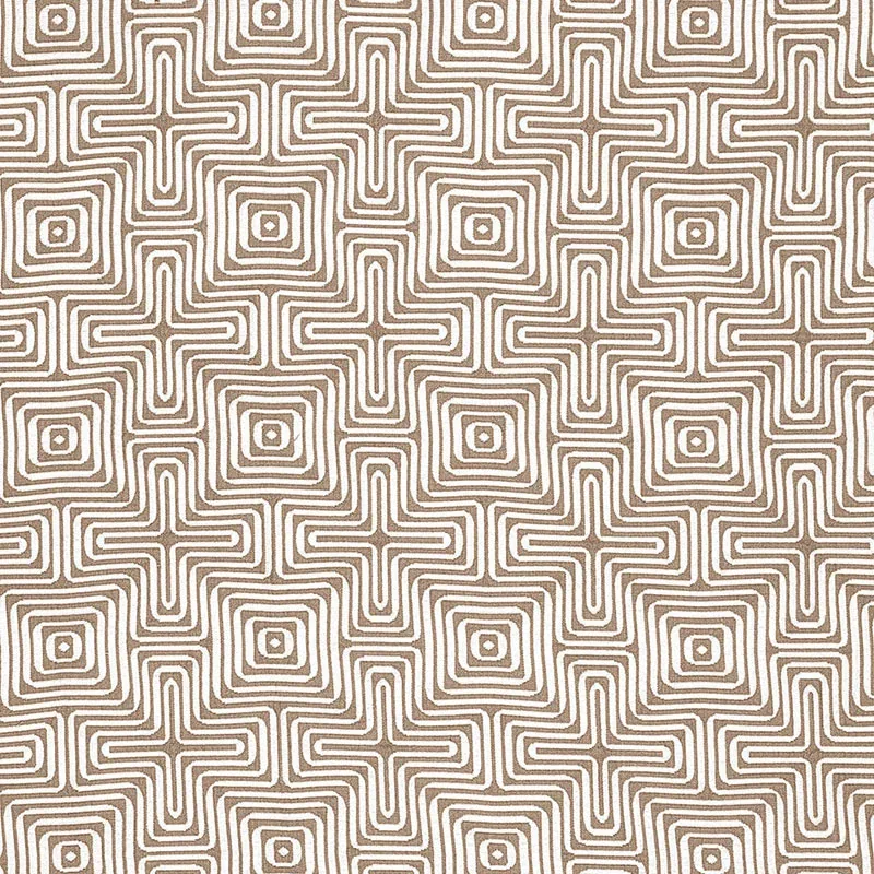 AMAZING MAZE INDOOR/OUTDOOR fabric SAND color by Schumacher