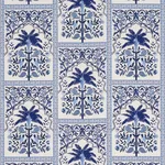 AMAZONAS MYSTIQUE Fabric – TROPICAL SHADES OF BLUE | Schumac AMAZONAS MYSTIQUE fabric TROPICAL SHADES OF BLUE color by Schumacher