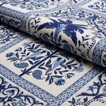 AMAZONAS MYSTIQUE Fabric – TROPICAL SHADES OF BLUE | Schumac AMAZONAS MYSTIQUE fabric TROPICAL SHADES OF BLUE color by Schumacher