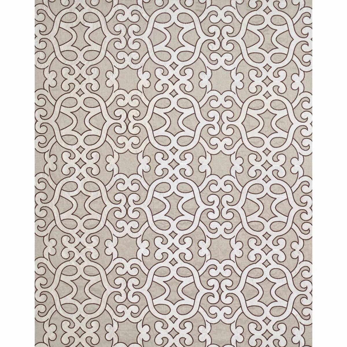 AMBOISE LINEN EMBROIDERY Fabric – GREIGE | Schumacher | Wall AMBOISE LINEN EMBROIDERY fabric GREIGE color by Schumacher