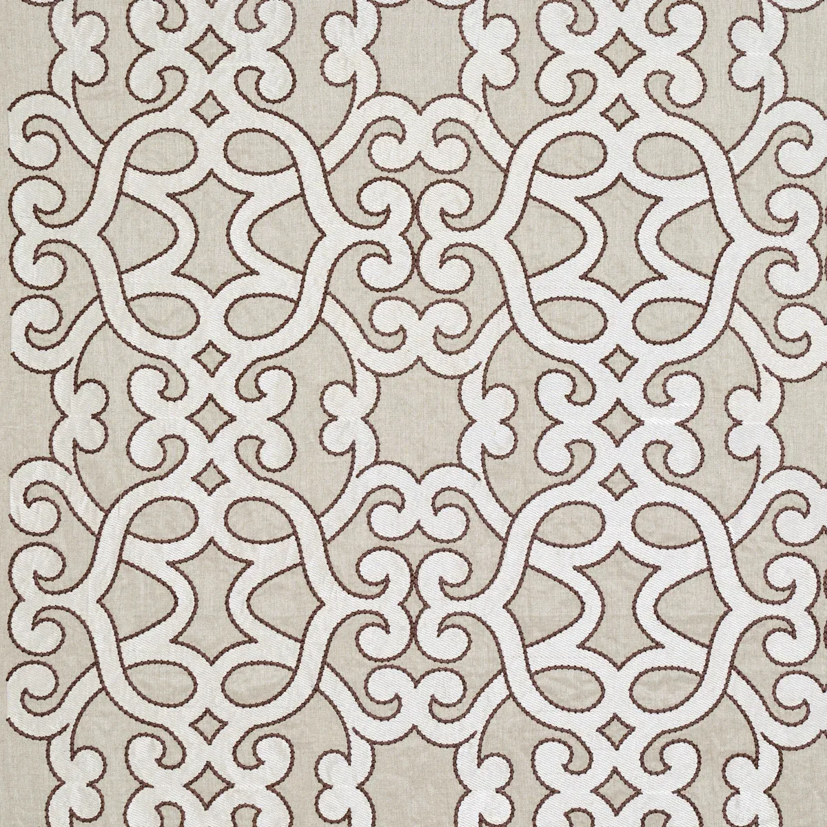 AMBOISE LINEN EMBROIDERY fabric GREIGE color by Schumacher