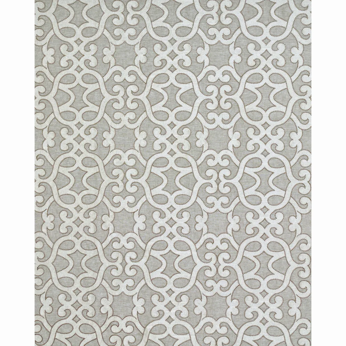 AMBOISE LINEN EMBROIDERY Fabric – OYSTER | Schumacher | Wall AMBOISE LINEN EMBROIDERY fabric OYSTER color by Schumacher