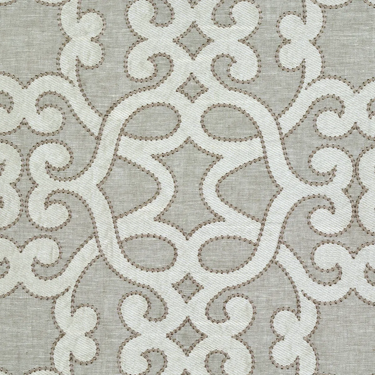 AMBOISE LINEN EMBROIDERY Fabric – OYSTER | Schumacher | Wall AMBOISE LINEN EMBROIDERY fabric OYSTER color by Schumacher