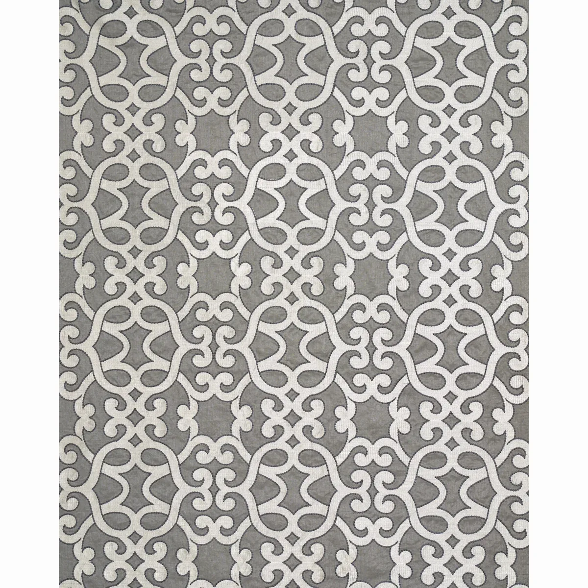 AMBOISE LINEN EMBROIDERY Fabric – ZINC | Schumacher | Wallpa AMBOISE LINEN EMBROIDERY fabric ZINC color by Schumacher