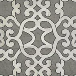 AMBOISE LINEN EMBROIDERY Fabric – ZINC | Schumacher | Wallpa AMBOISE LINEN EMBROIDERY fabric ZINC color by Schumacher