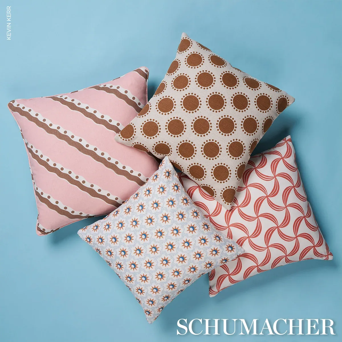 AMBROSIA fabric CORAL color by Schumacher