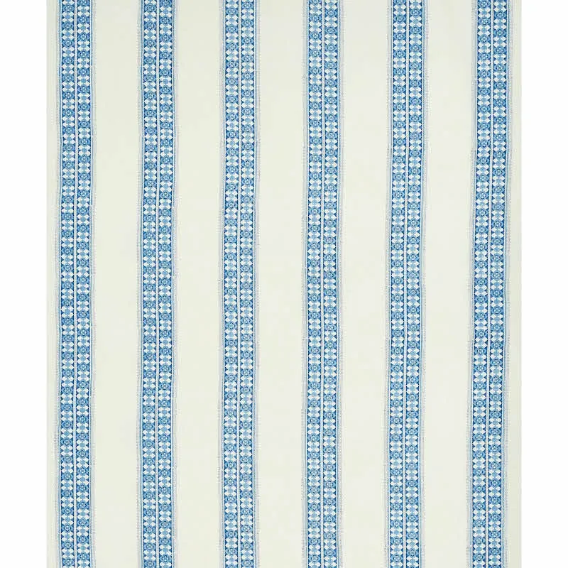 AMIRA HAND BLOCKED PRINT fabric INDIGO color by Schumacher