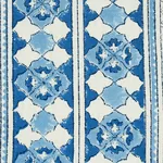 AMIRA HAND BLOCKED PRINT fabric INDIGO color by Schumacher