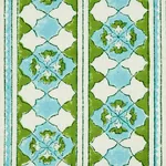 AMIRA HAND BLOCKED PRINT Fabric – LEAF | Schumacher | Wallpa AMIRA HAND BLOCKED PRINT fabric LEAF color by Schumacher