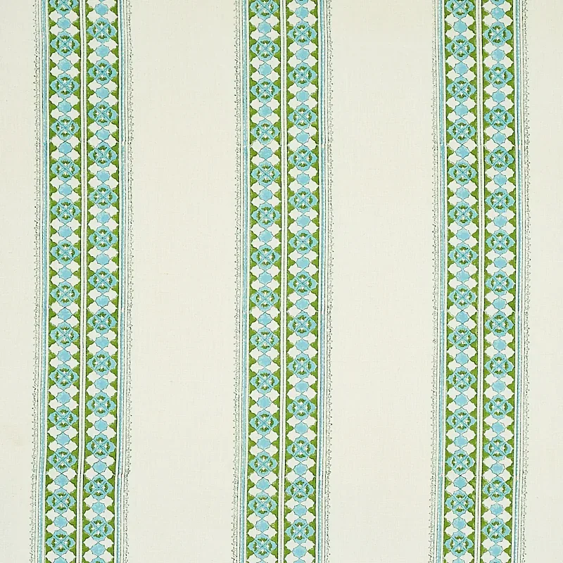 AMIRA HAND BLOCKED PRINT fabric LEAF color by Schumacher