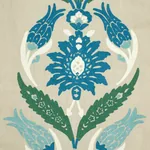 ANAGADA EMBROIDERY fabric PEACOCK color by Schumacher