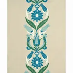 ANAGADA EMBROIDERY fabric PEACOCK color by Schumacher
