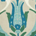 ANAGADA EMBROIDERY fabric PEACOCK color by Schumacher