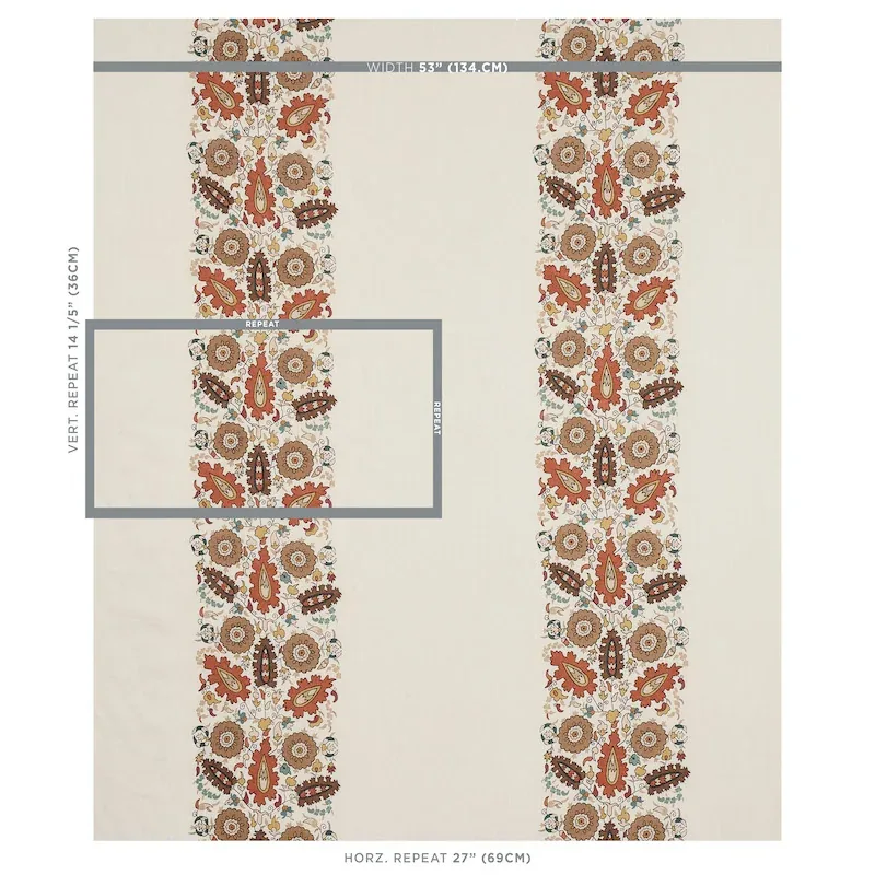 ANATOLIA EMBROIDERY Fabric – AUTUMN | Schumacher | Wallpaper ANATOLIA EMBROIDERY fabric AUTUMN color by Schumacher