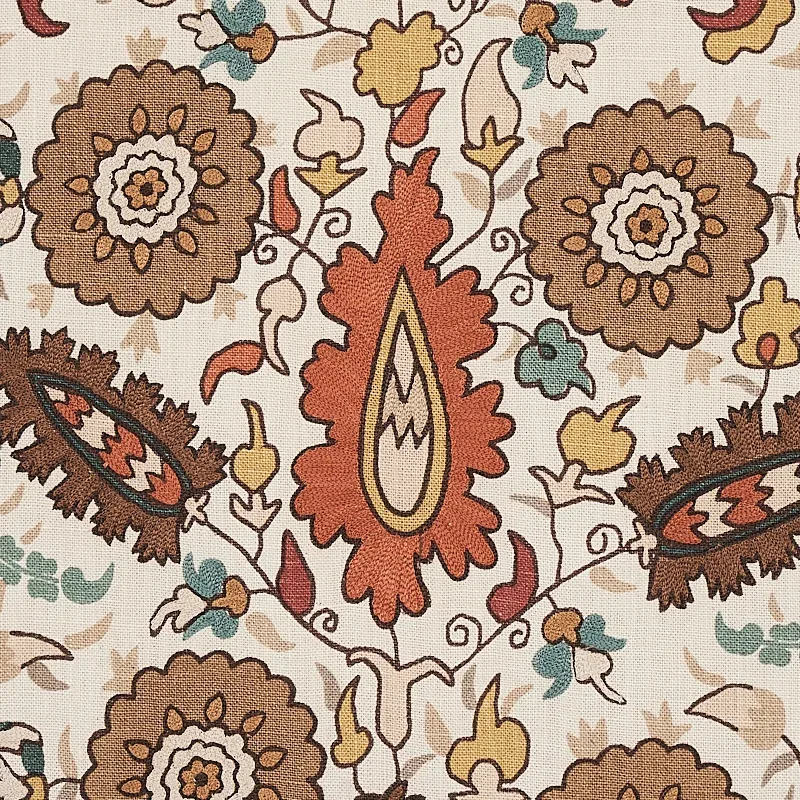 ANATOLIA EMBROIDERY Fabric – AUTUMN | Schumacher | Wallpaper ANATOLIA EMBROIDERY fabric AUTUMN color by Schumacher