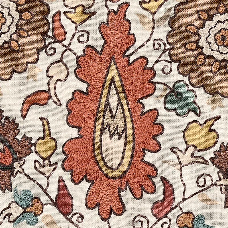 ANATOLIA EMBROIDERY Fabric – AUTUMN | Schumacher | Wallpaper ANATOLIA EMBROIDERY fabric AUTUMN color by Schumacher