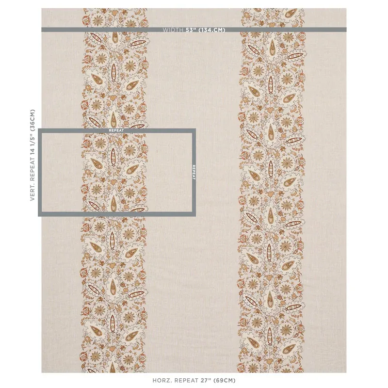 ANATOLIA EMBROIDERY Fabric – NATURAL | Schumacher | Wallpape ANATOLIA EMBROIDERY fabric NATURAL color by Schumacher