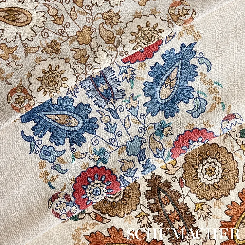 ANATOLIA EMBROIDERY Fabric – NATURAL | Schumacher | Wallpape ANATOLIA EMBROIDERY fabric NATURAL color by Schumacher