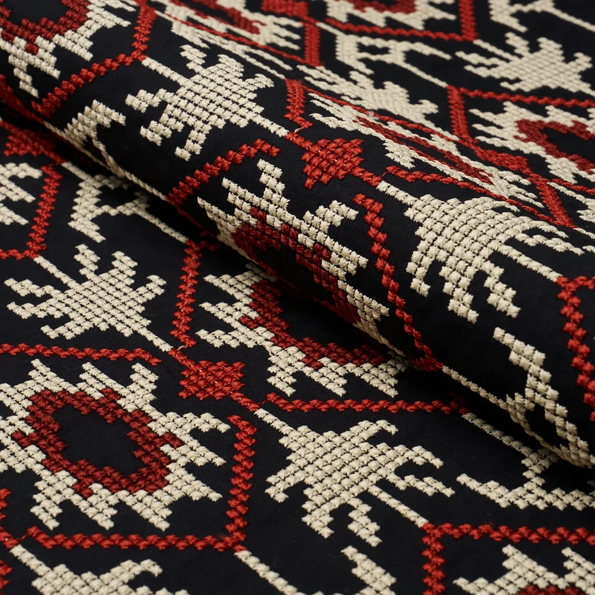 ANDEAN TRIBUTE EMBROIDERY Fabric – RUBY MIDNIGHT SHADOWS | S ANDEAN TRIBUTE EMBROIDERY fabric RUBY MIDNIGHT SHADOWS color by Schumacher