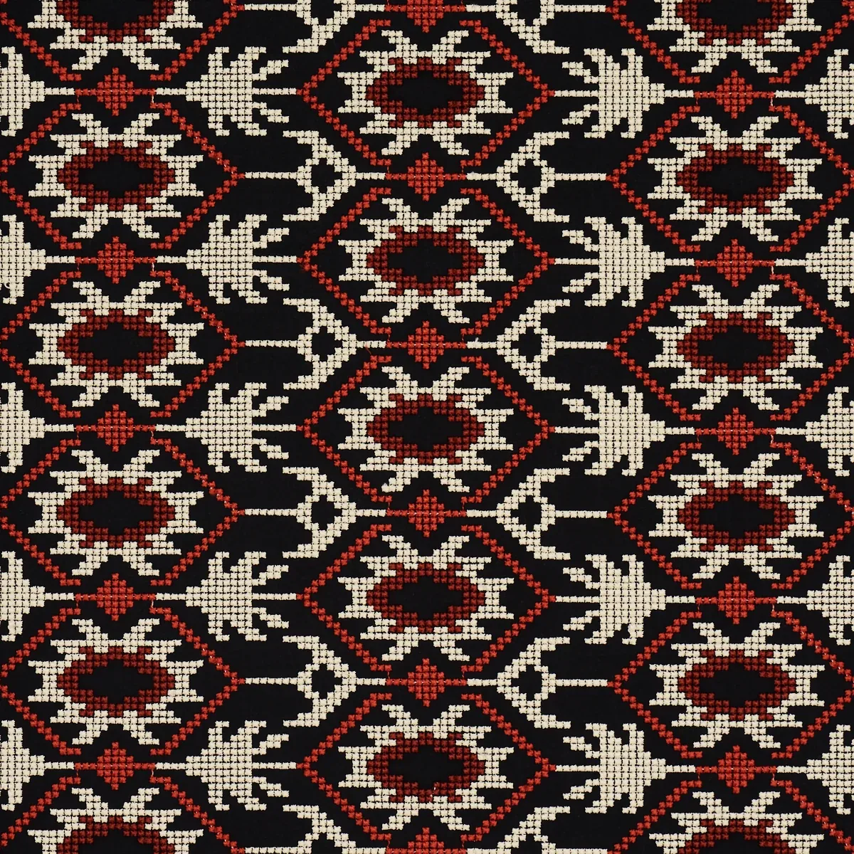 ANDEAN TRIBUTE EMBROIDERY fabric RUBY MIDNIGHT SHADOWS color by Schumacher