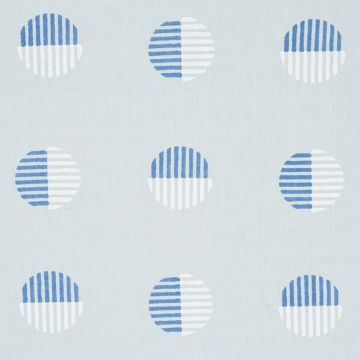 ANDO HAND BLOCK PRINT fabric CHAMBRAY color by Schumacher
