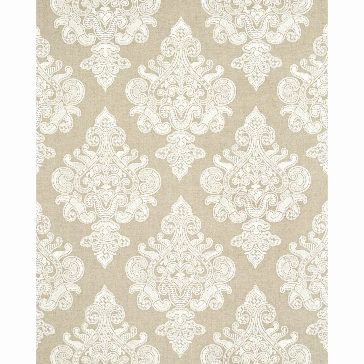 ANGKOR EMBROIDERY Fabric – LINEN | Schumacher | Wallpaper Tw ANGKOR EMBROIDERY fabric LINEN color by Schumacher