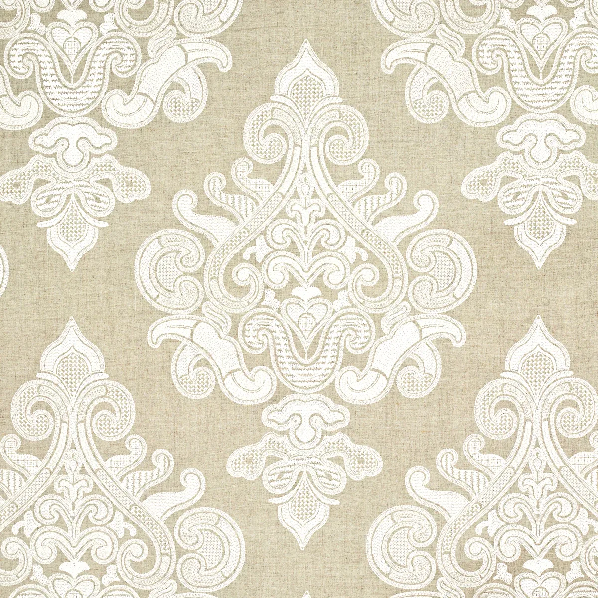 ANGKOR EMBROIDERY fabric LINEN color by Schumacher