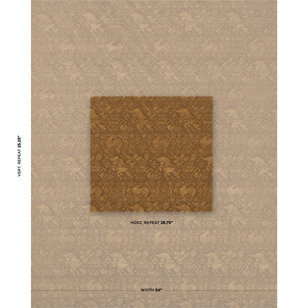 ANIMALI fabric BRONZE color by Schumacher