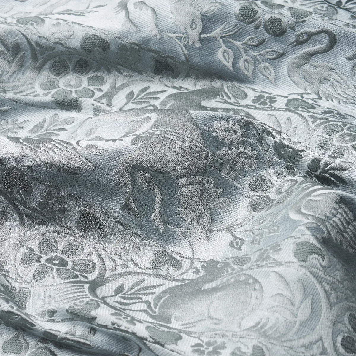 ANIMALI Fabric – SLATE BLUE | Schumacher | Wallpaper Twins ANIMALI fabric SLATE BLUE color by Schumacher