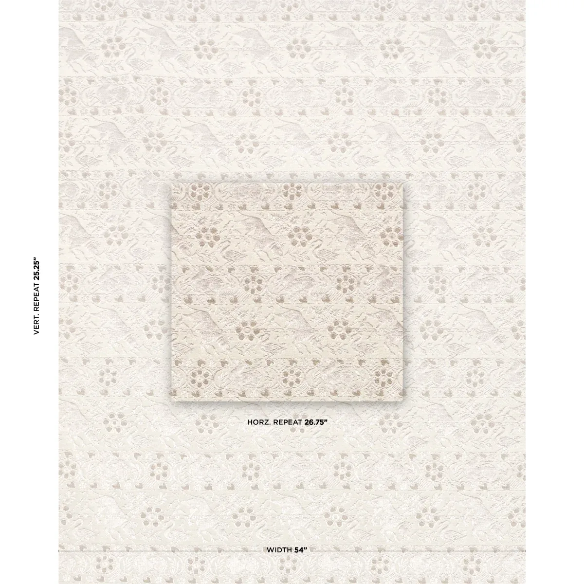ANIMALI fabric STONE color by Schumacher