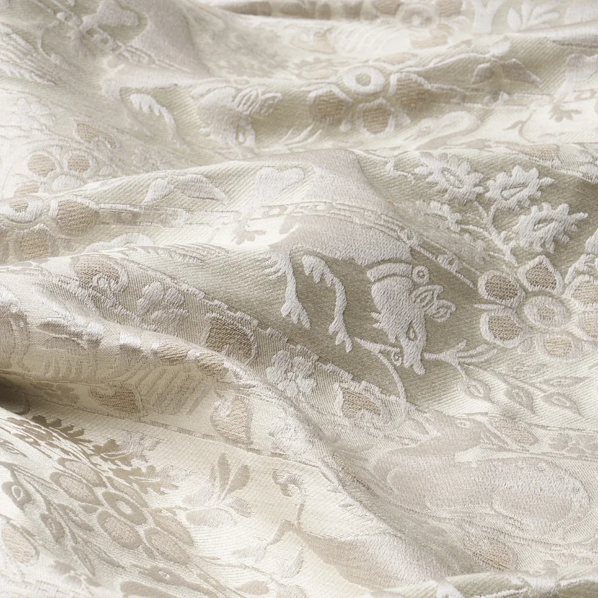 ANIMALI fabric STONE color by Schumacher