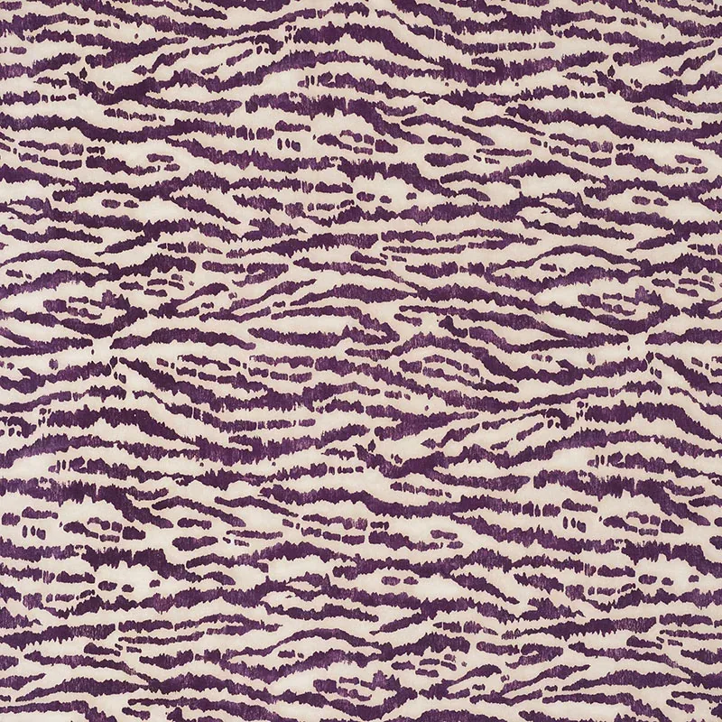 ANIMAUX fabric EGGPLANT color by Schumacher