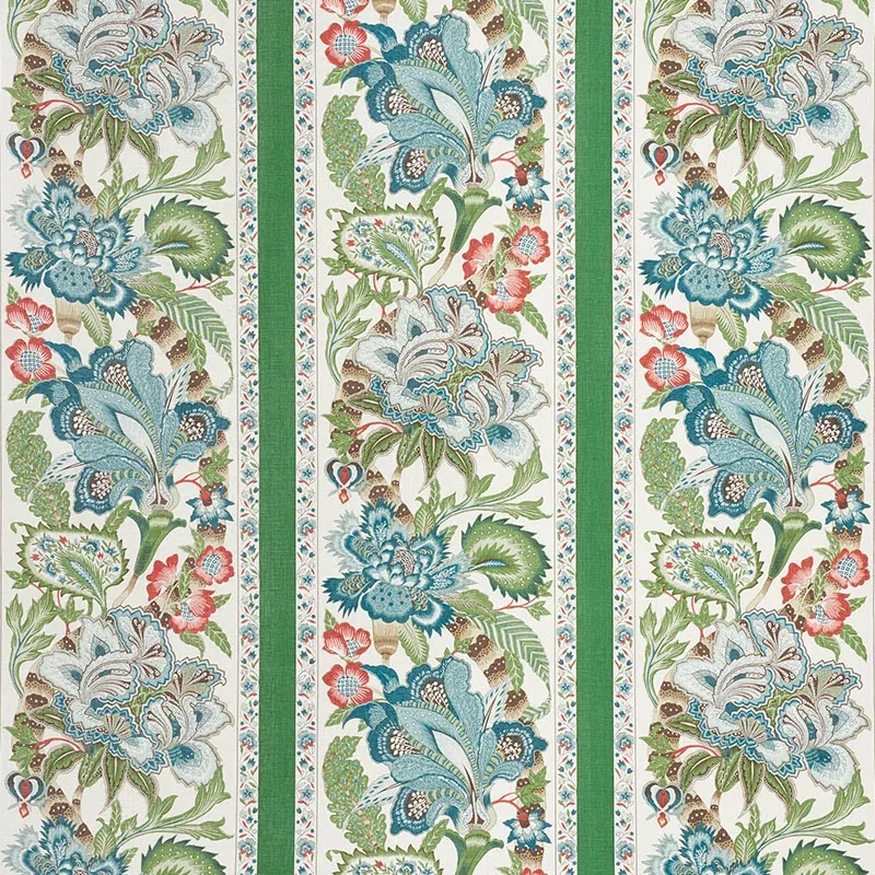 ANJOU STRIPE Fabric – EMERALD | Schumacher | Wallpaper Twins ANJOU STRIPE fabric EMERALD color by Schumacher