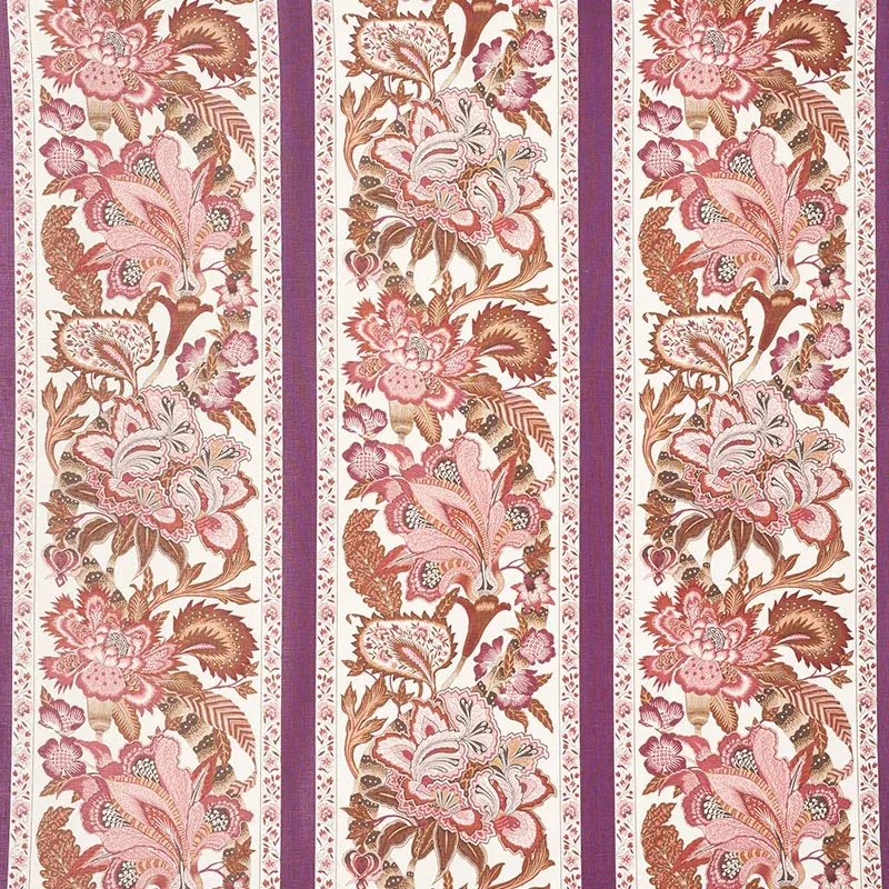 ANJOU STRIPE fabric ROSE color by Schumacher