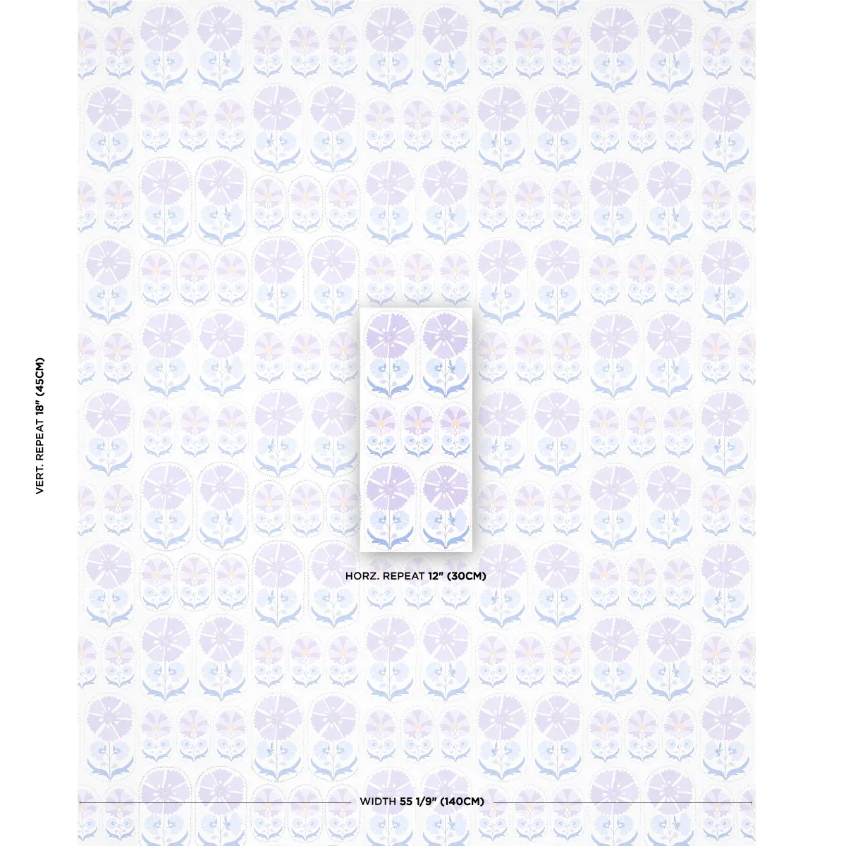 ANJUNA FLORAL LINEN PRINT Fabric – LILAC | Schumacher | Wall ANJUNA FLORAL LINEN PRINT fabric LILAC color by Schumacher
