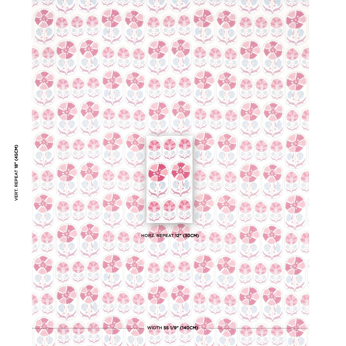 ANJUNA FLORAL LINEN PRINT Fabric – MULBERRY | Schumacher | W ANJUNA FLORAL LINEN PRINT fabric MULBERRY color by Schumacher