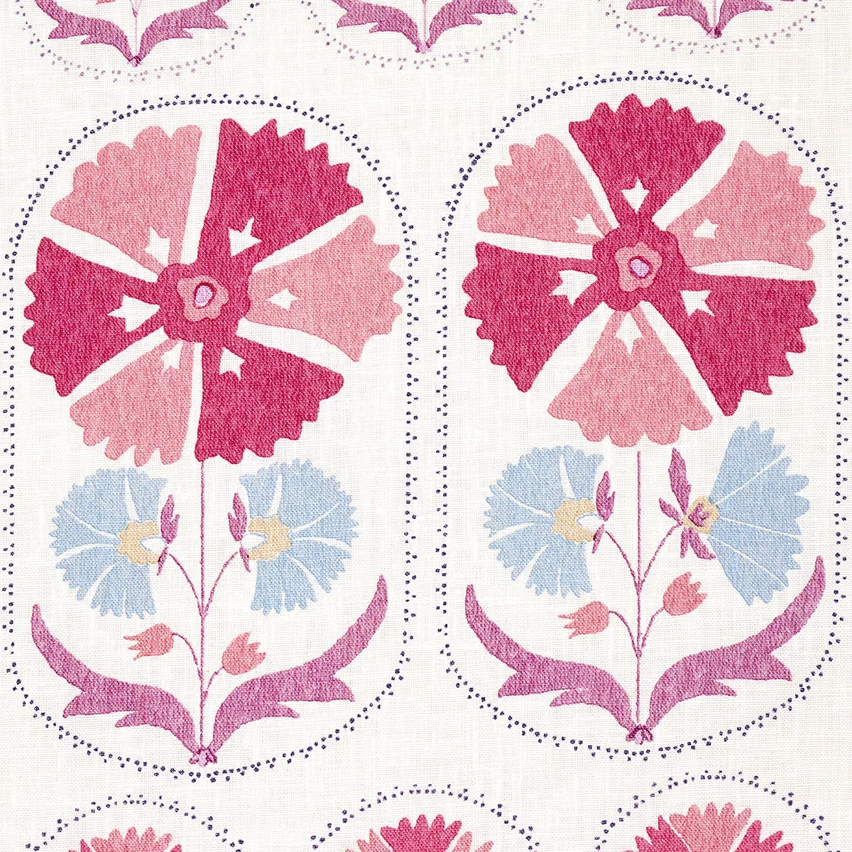 ANJUNA FLORAL LINEN PRINT Fabric – MULBERRY | Schumacher | W ANJUNA FLORAL LINEN PRINT fabric MULBERRY color by Schumacher