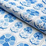 ANJUNA FLORAL LINEN PRINT Fabric – PORCELAIN | Schumacher | ANJUNA FLORAL LINEN PRINT fabric PORCELAIN color by Schumacher